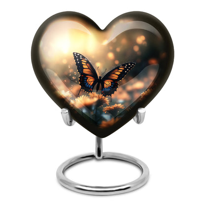 Gold Butterfly Sentinel Cremation Urns for Human Ashes - 10-inch, 200 cu in - Yatskia