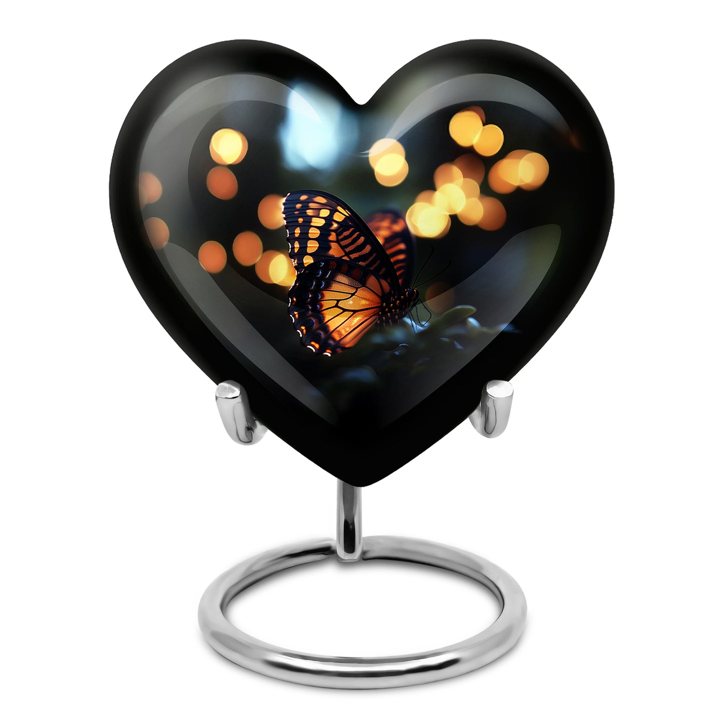 Personalized Eternal Butterfly Cremation Urns - Black 10-inch, 200 cu in - Yatskia