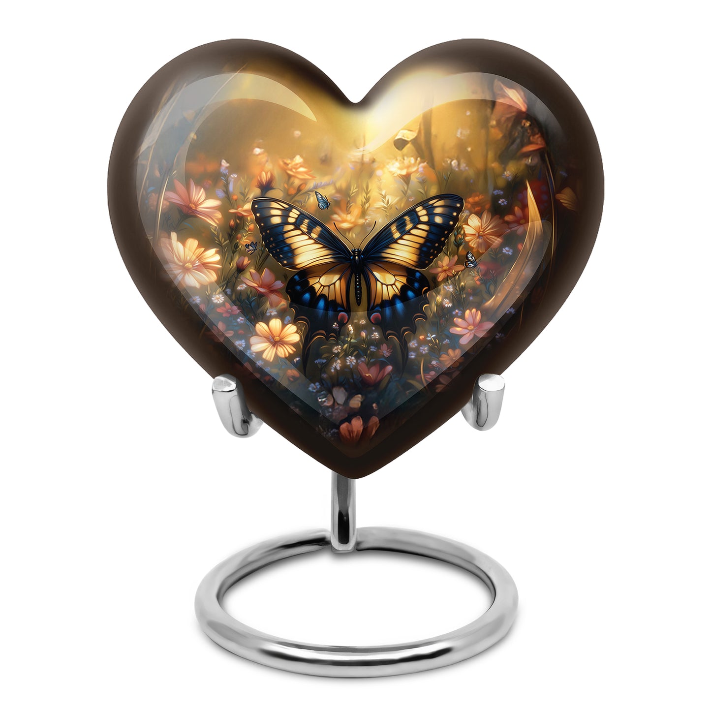 Personalized Magnificent Butterfly Cremation Urns - Gold 10-inch, 200 cu in - Yatskia