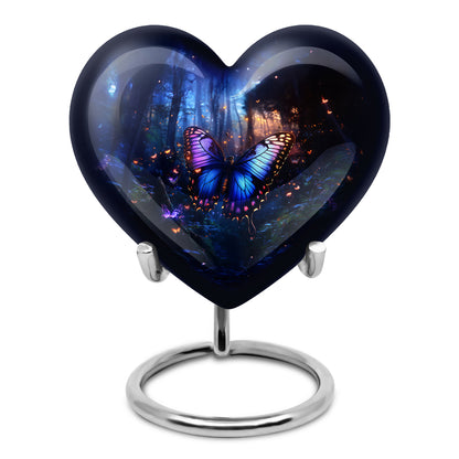 Blue Venerable Butterfly Cremation Urns for Human Ashes - 10-inch, 200 cu in - Yatskia