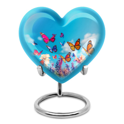 Personalized Butterfly Cremation Urns - Wondrous Blue 10-inch, 200 cu in - Yatskia