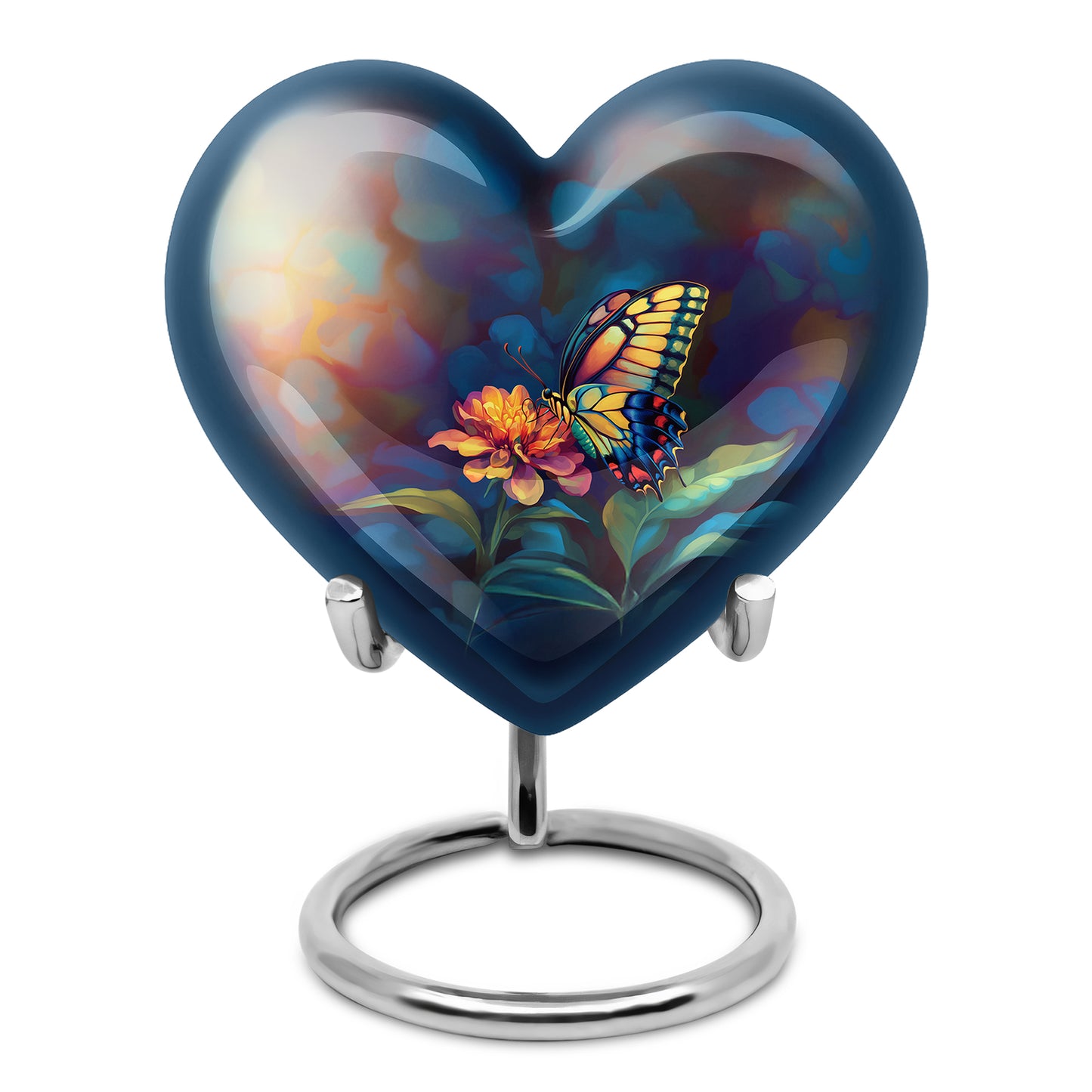 Everlasting Black Butterfly Dedication Urn for Human Ashes - 10-inch, 200 cu in - Yatskia