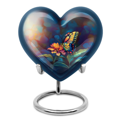 Everlasting Black Butterfly Dedication Urn for Human Ashes - 10-inch, 200 cu in - Yatskia