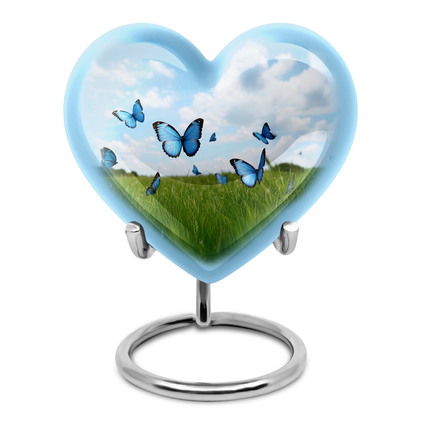 Personalized Blue Butterfly Cremation Urns for Ashes - Enchanting 10-inch - Yatskia