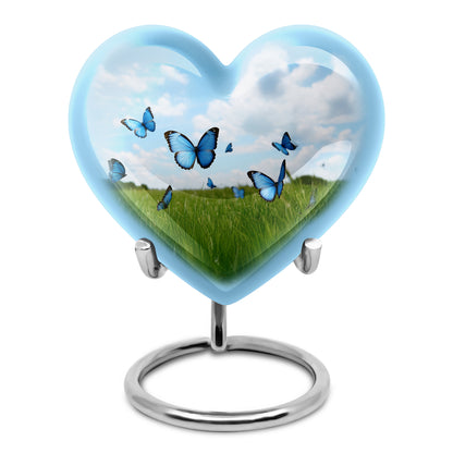 Personalized Blue Butterfly Cremation Urns for Ashes - Enchanting 10-inch - Yatskia