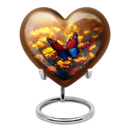 Gold Serene Butterfly Memorial Urn for Ashes - 10-inch, 200 cu in - Yatskia