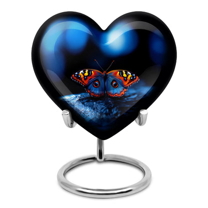 Harmonious Butterfly Cremation Urns for Human Ashes - Black 10-inch - Yatskia