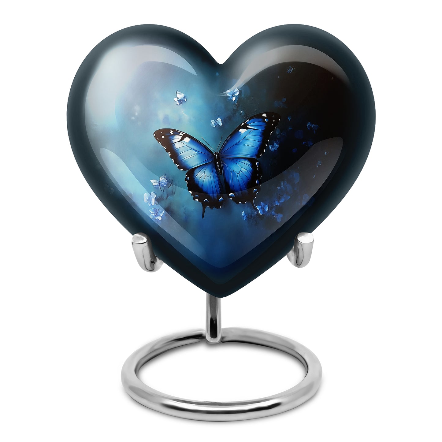 Personalized Elegant Butterfly Cremation Urns - Blue 10-inch, 200 cu in - Yatskia