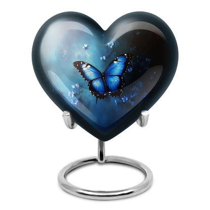 Personalized Elegant Butterfly Cremation Urns - Blue 10-inch, 200 cu in - Yatskia