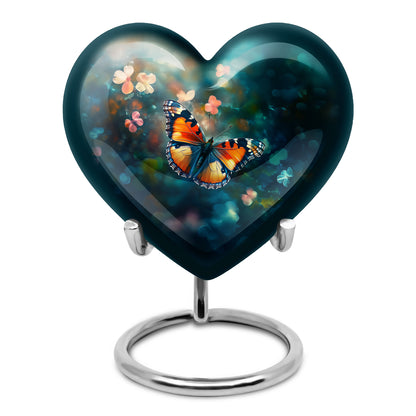 Personalized Refined Butterfly Cremation Urns - Teal 10-inch, 200 cu in - Yatskia