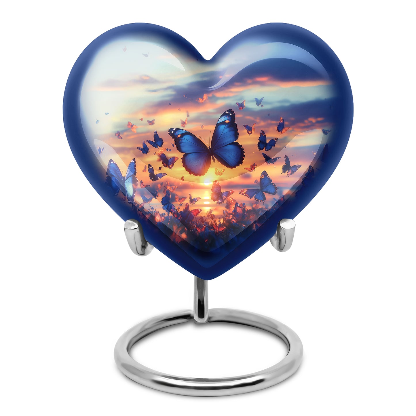Sublime Butterfly Cremation Urns for Human Ashes - Blue 10-inch - Yatskia