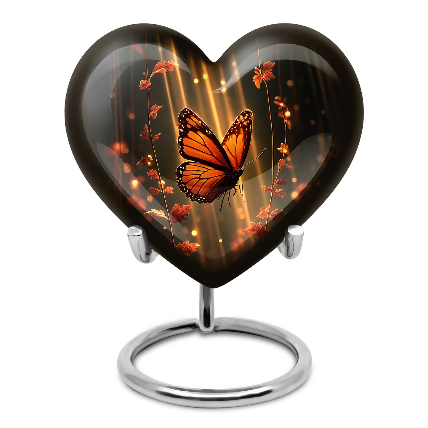 Black Butterfly Cremation Urns - Enduring Remembrance 10-inch, 200 cu in - Yatskia