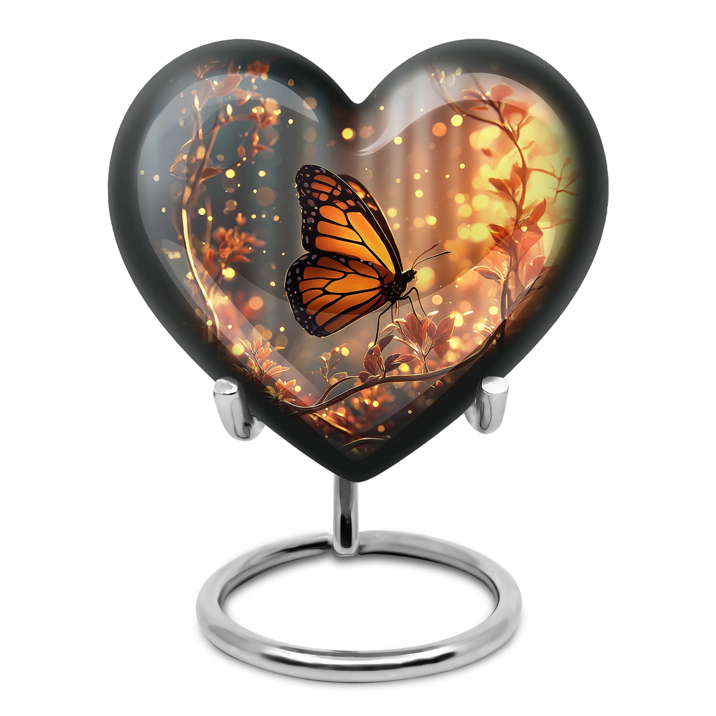 Personalized Blue Heavenly Butterfly Cremation Urns for Human Ashes - 10-inch, 200 cu in - Yatskia