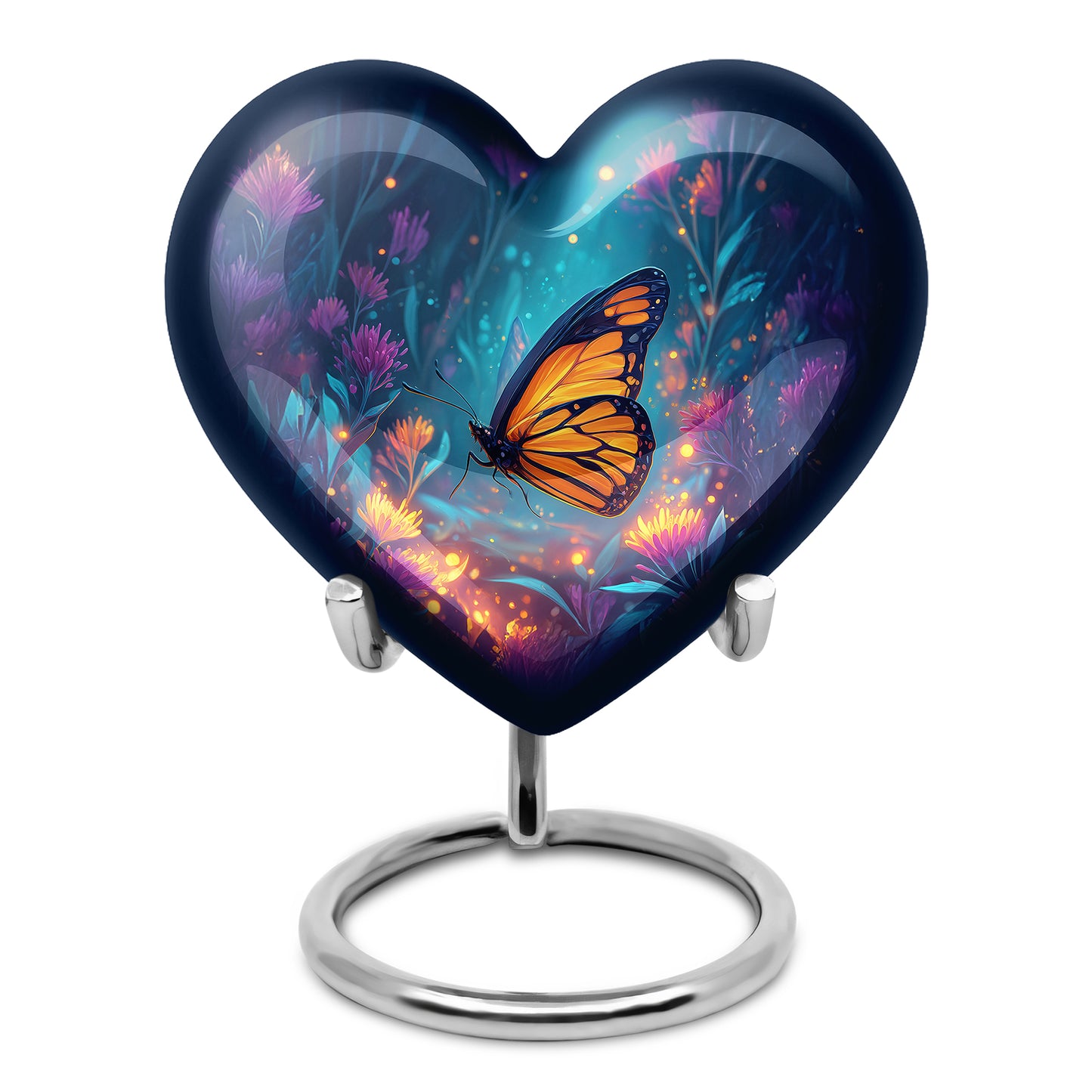 Dignified Blue Butterfly Cremation Urn for Ashes - 10-inch, 200 cu in - Yatskia