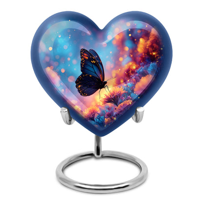 Blue Butterfly Solace Cremation Urns for Human Ashes - 10-inch, 200 cu in - Yatskia