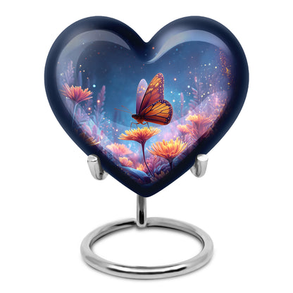 Personalized Elegant Butterfly Cremation Urns - Blue 10-inch, 200 cu in - Yatskia