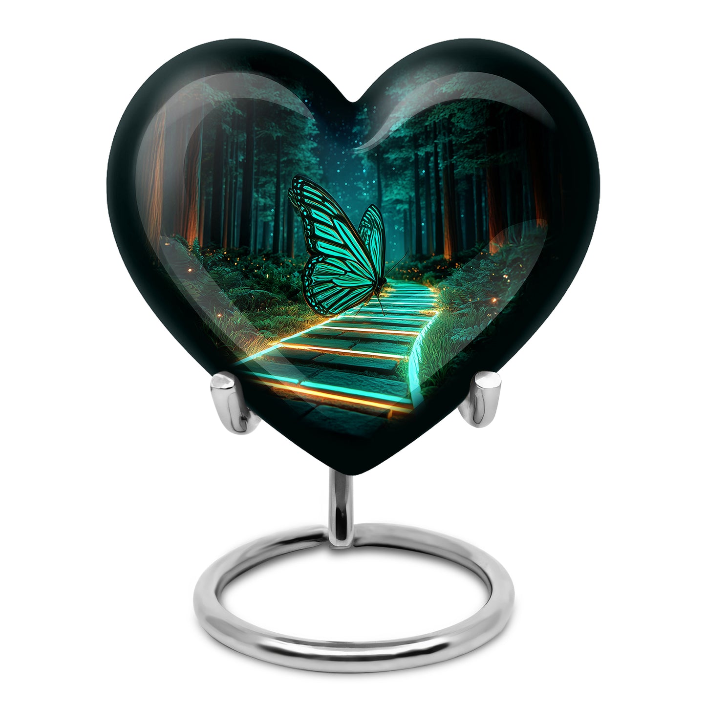 Black Butterfly Heritage Cremation Urns for Human Ashes - 10-inch, 200 cu in - Yatskia