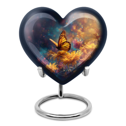 Blue Beloved Butterfly Cremation Urns for Human Ashes - 10-inch, 200 cu in - Yatskia