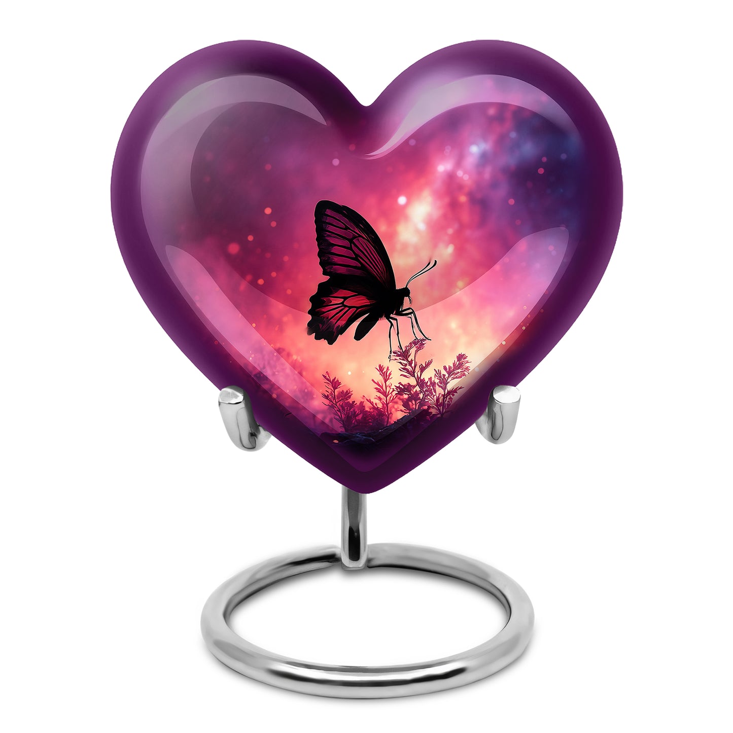 Pink Butterfly Cremation Urns - Imperial Testament 10-inch, 200 cu in - Yatskia