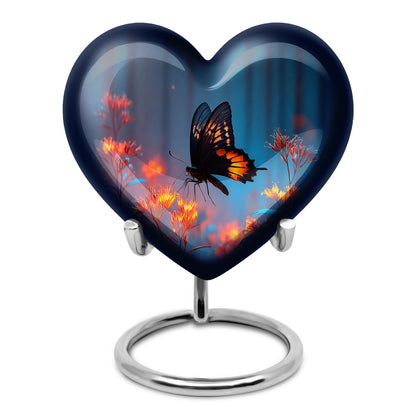 Distinguished Blue Butterfly Cremation Urn for Ashes - 10-inch, 200 cu in - Yatskia
