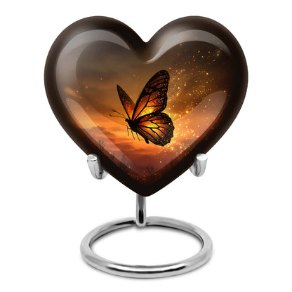 Dignified Gold Butterfly Cremation Urn for Ashes - 10-inch, 200 cu in - Yatskia