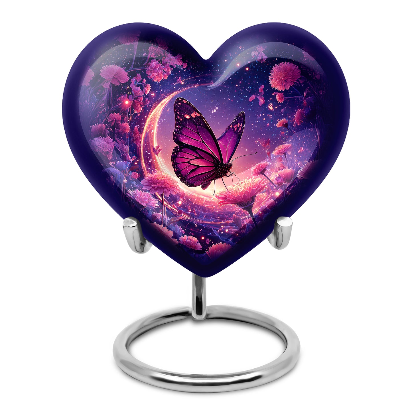 Personalized Blue Sovereign Butterfly Cremation Urns for Human Ashes - 10-inch, 200 cu in - Yatskia