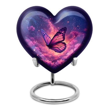 Blue Butterfly Memorial Cremation Urns for Human Ashes - 10-inch, 200 cu in - Yatskia