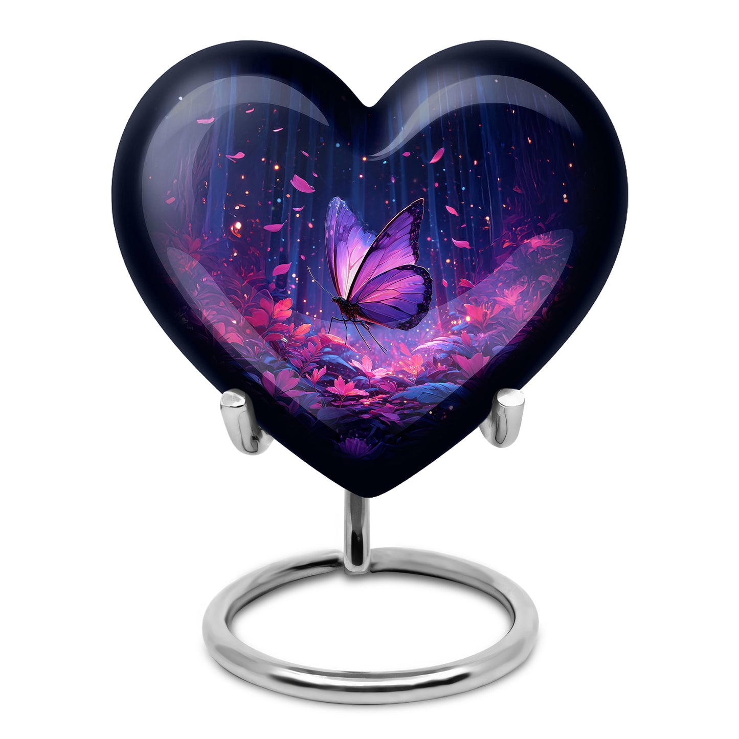 Blue Breathtaking Butterfly Memorial Urn for Ashes - 10-inch, 200 cu in - Yatskia