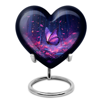 Blue Breathtaking Butterfly Memorial Urn for Ashes - 10-inch, 200 cu in - Yatskia