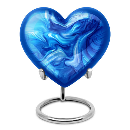 Blue Blue Remembrance Cremation Urns for Human Ashes - 10-inch, 200 cu in - Yatskia
