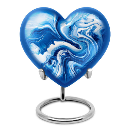 Radiant Blue Memorial Cremation Urns - Blue 10-inch, 200 cu in - Yatskia