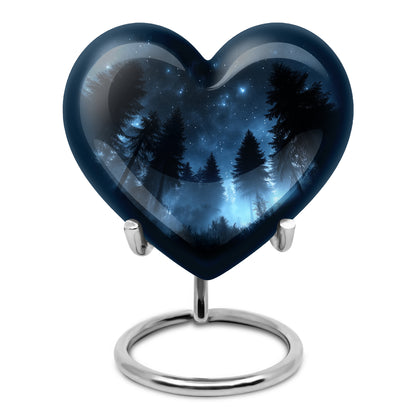 Black Exquisite Blue Memorial Urn for Ashes - 10-inch, 200 cu in - Yatskia