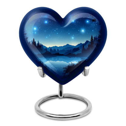 Personalized Eternal Blue Cremation Urns - Blue 10-inch, 200 cu in - Yatskia