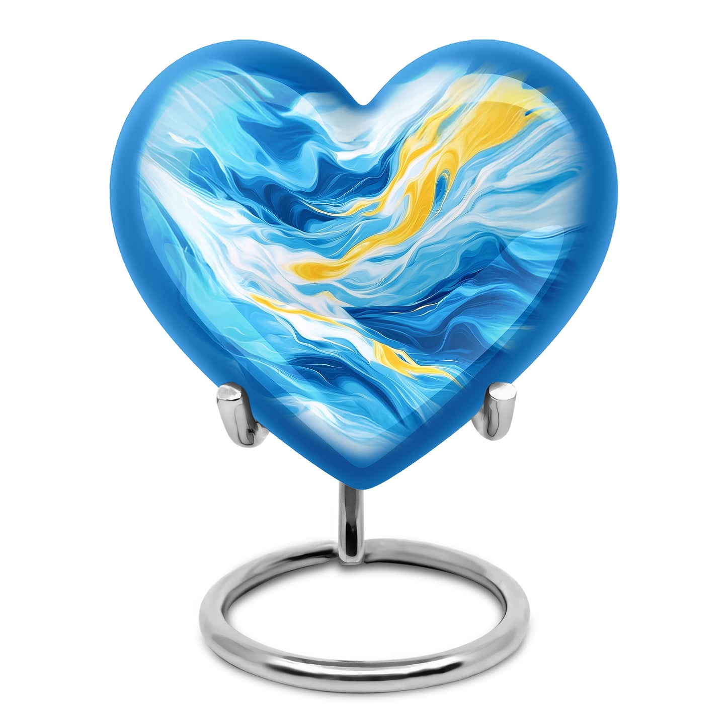 Luminous Blue Blue Blessing Urn for Human Ashes - 10-inch, 200 cu in - Yatskia