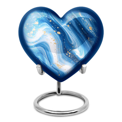 Blue Blue Keepsake Cremation Urns for Human Ashes - 10-inch, 200 cu in - Yatskia