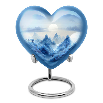 Sublime Blue Cremation Urns for Human Ashes - Silver 10-inch - Yatskia