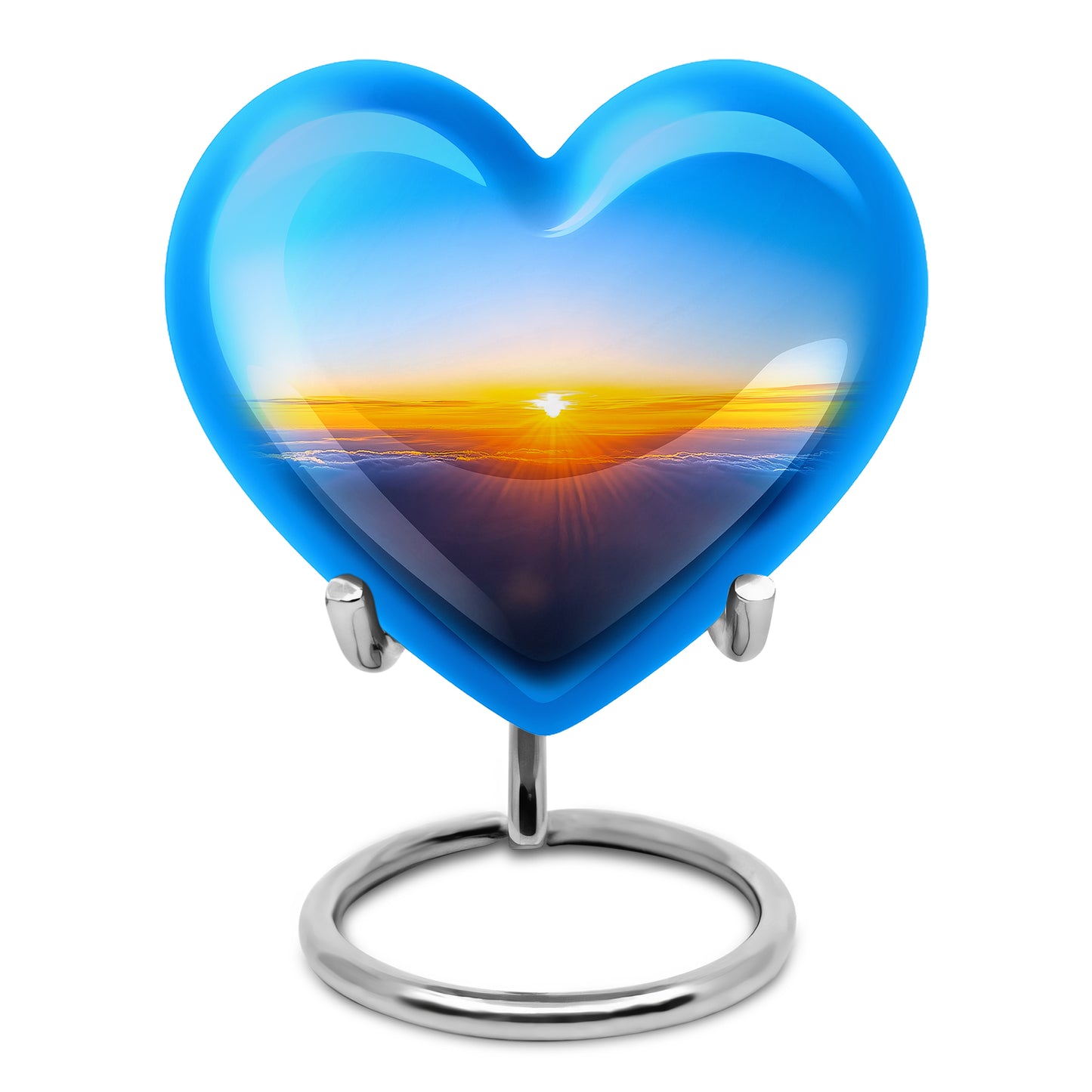 Blue Resounding Blue Memorial Urn for Ashes - 10-inch, 200 cu in - Yatskia