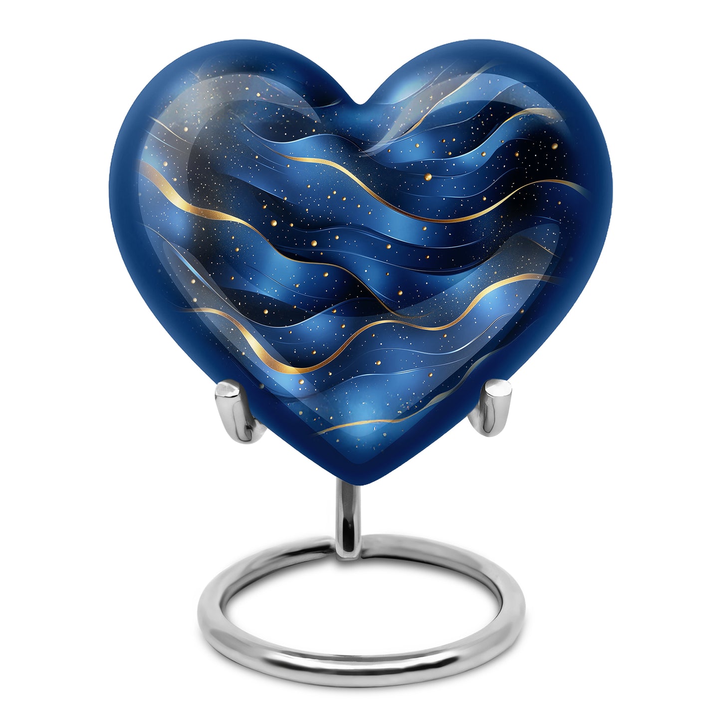 Resplendent Blue Blue Cremation Urn for Ashes - 10-inch, 200 cu in - Yatskia