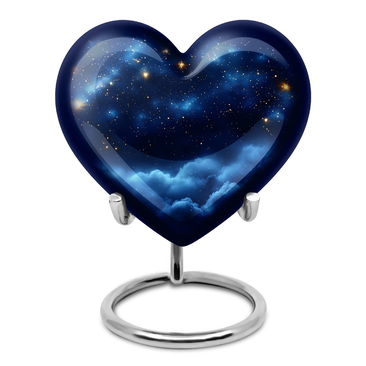 Distinguished Blue Blue Cremation Urn for Ashes - 10-inch, 200 cu in - Yatskia