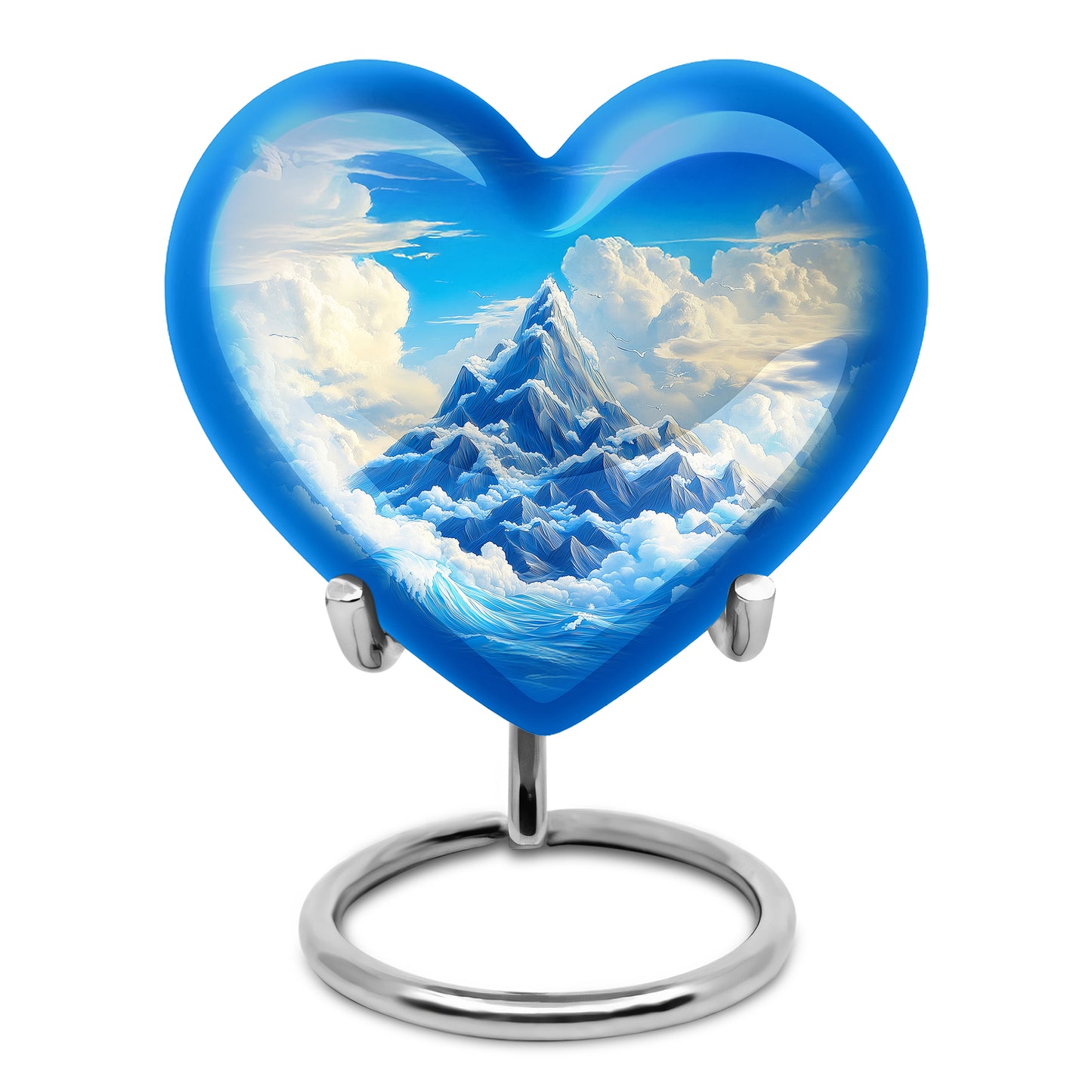 Resplendent Blue Blue Cremation Urn for Ashes - 10-inch, 200 cu in - Yatskia