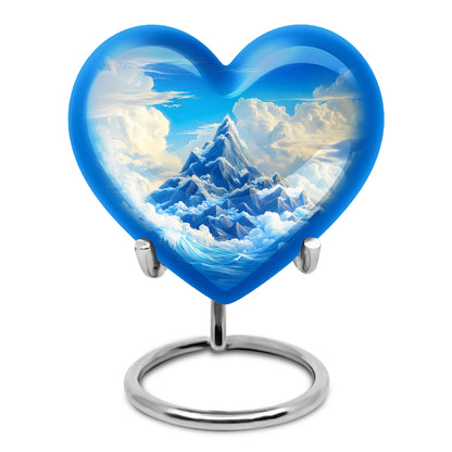 Resplendent Blue Blue Cremation Urn for Ashes - 10-inch, 200 cu in - Yatskia