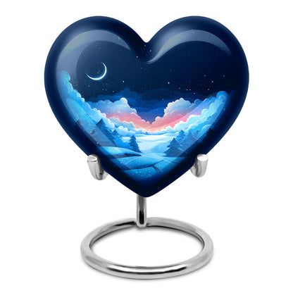 Personalized Blue Heavenly Blue Cremation Urns for Human Ashes - 10-inch, 200 cu in - Yatskia
