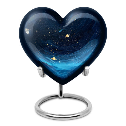 Black Blue Cremation Urns - Enduring Dedication 10-inch, 200 cu in - Yatskia