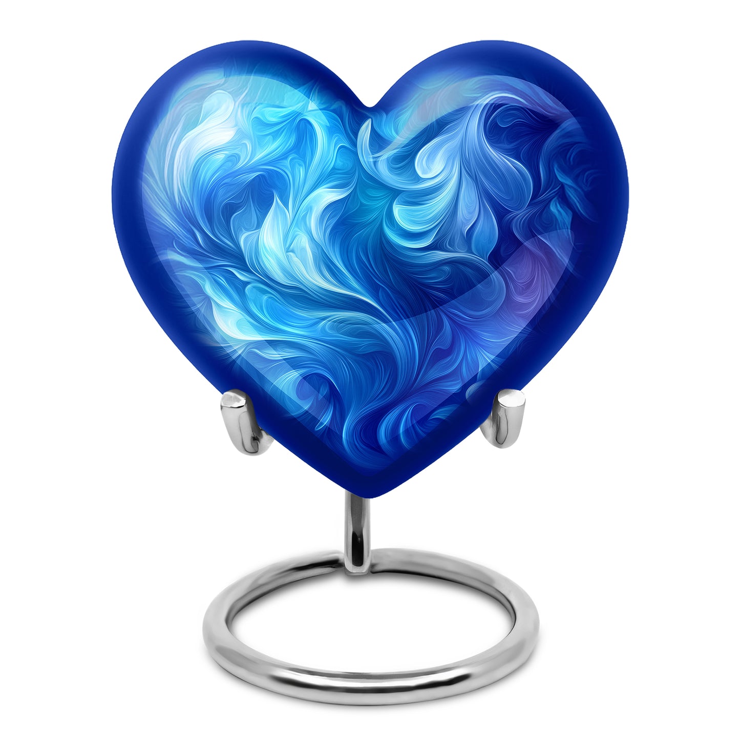Personalized Blue Cremation Urns - Wondrous Blue 10-inch, 200 cu in - Yatskia