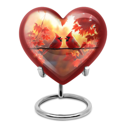 Everlasting Gold Cardinal Treasure Urn for Human Ashes - 10-inch, 200 cu in - Yatskia