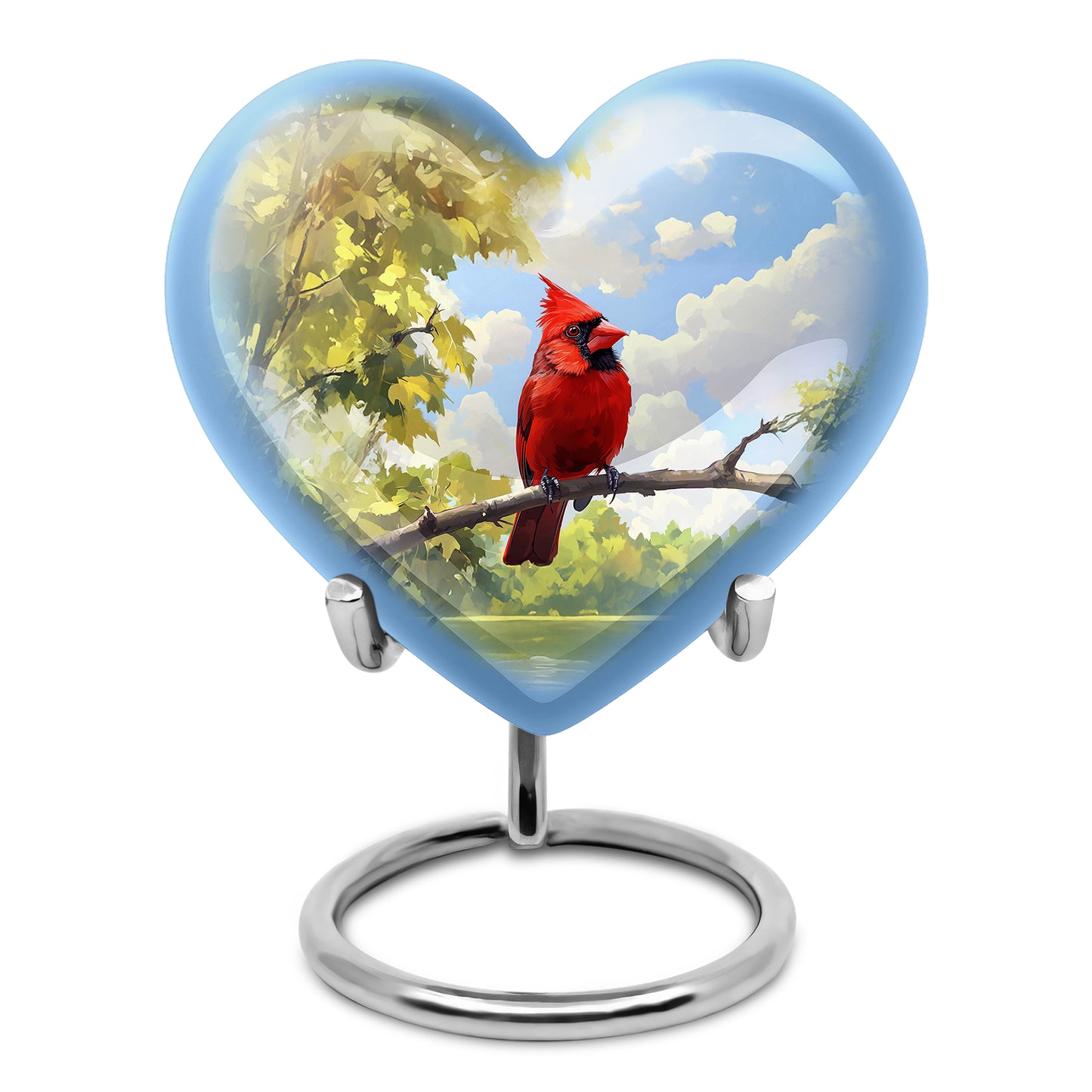 Remarkable Cardinal Memorial Cremation Urns - Blue 10-inch, 200 cu in - Yatskia