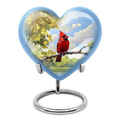 Remarkable Cardinal Memorial Cremation Urns - Blue 10-inch, 200 cu in - Yatskia
