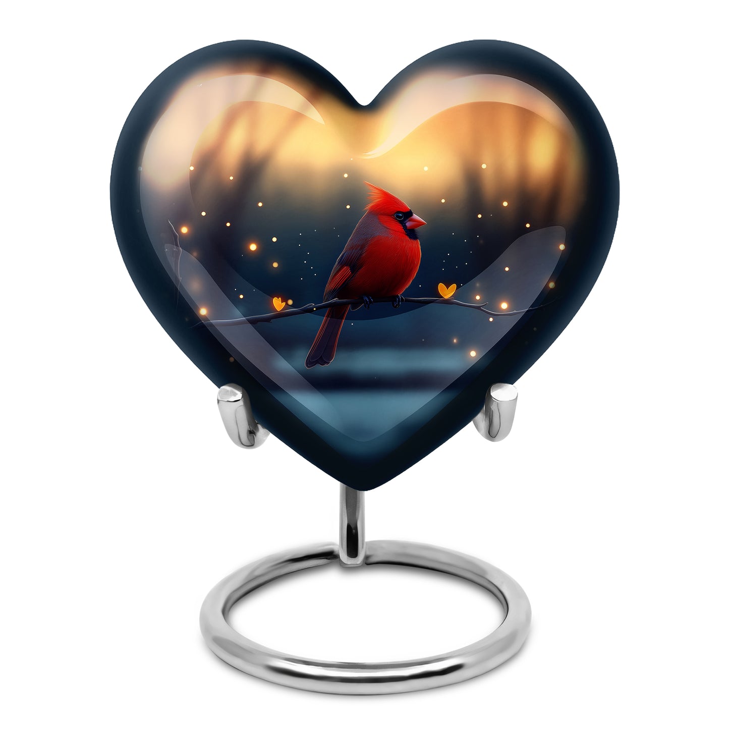 Ethereal Cardinal Memorial Cremation Urns - Gold 10-inch, 200 cu in - Yatskia