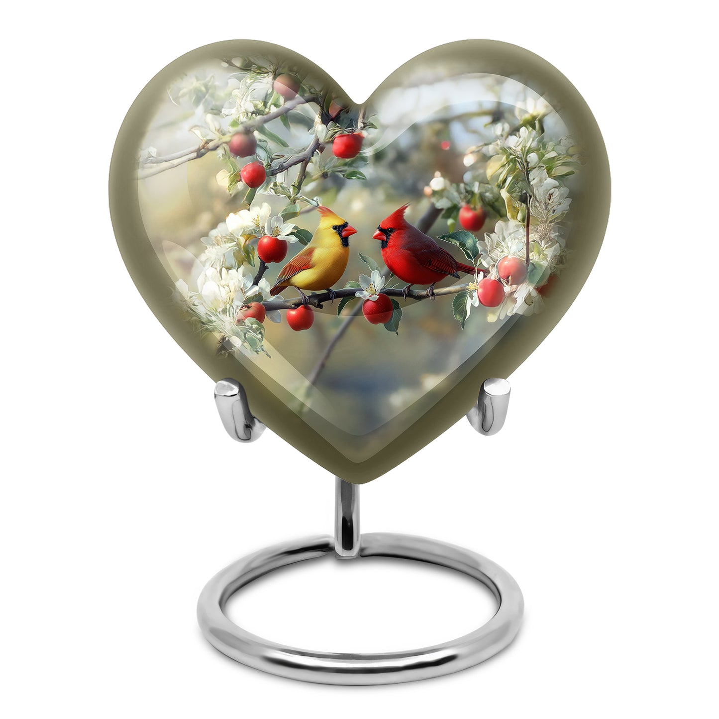 Harmonious Cardinal Cremation Urns for Human Ashes - Silver 10-inch - Yatskia