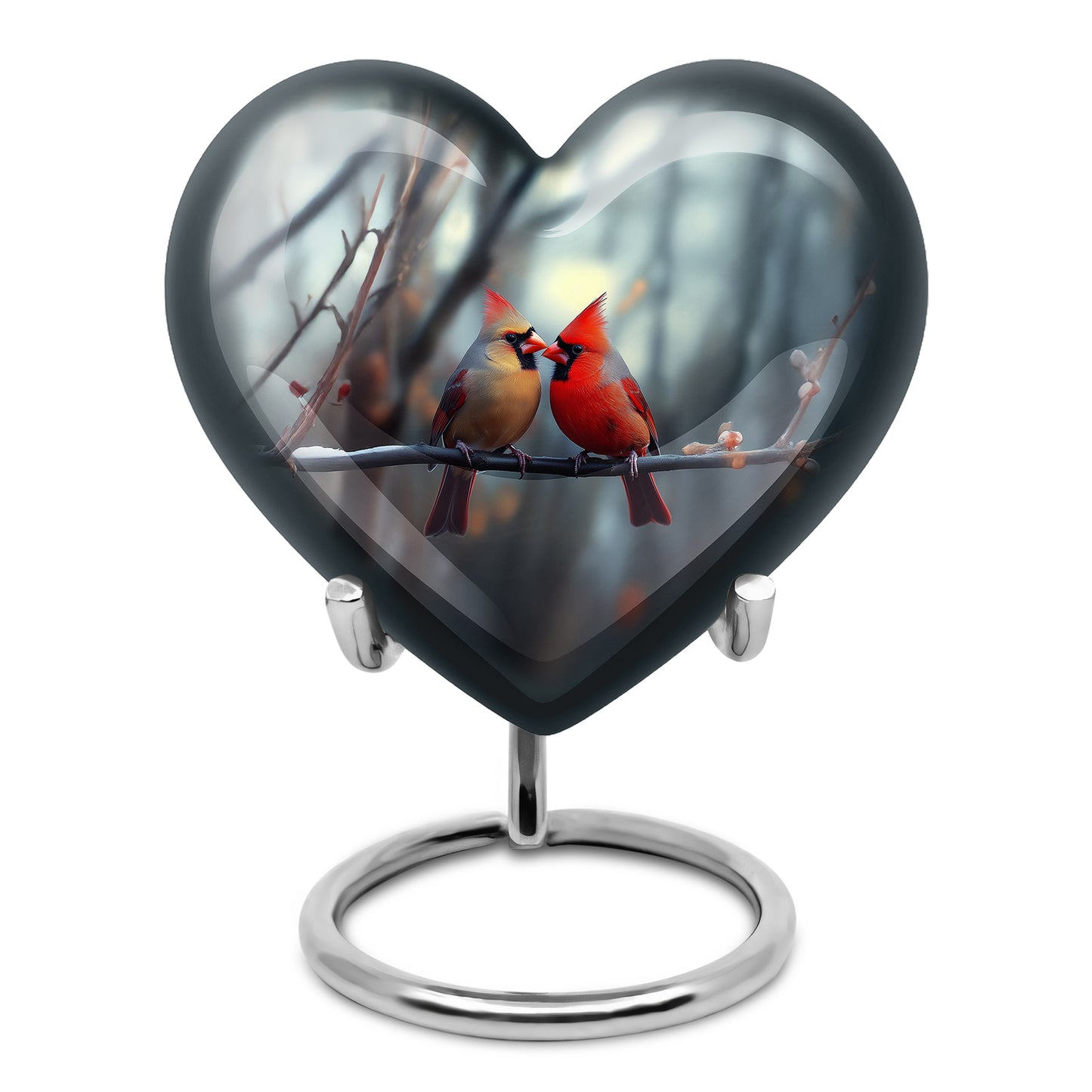 Gray Cardinal Cremation Urns - Honored Embrace 10-inch, 200 cu in - Yatskia